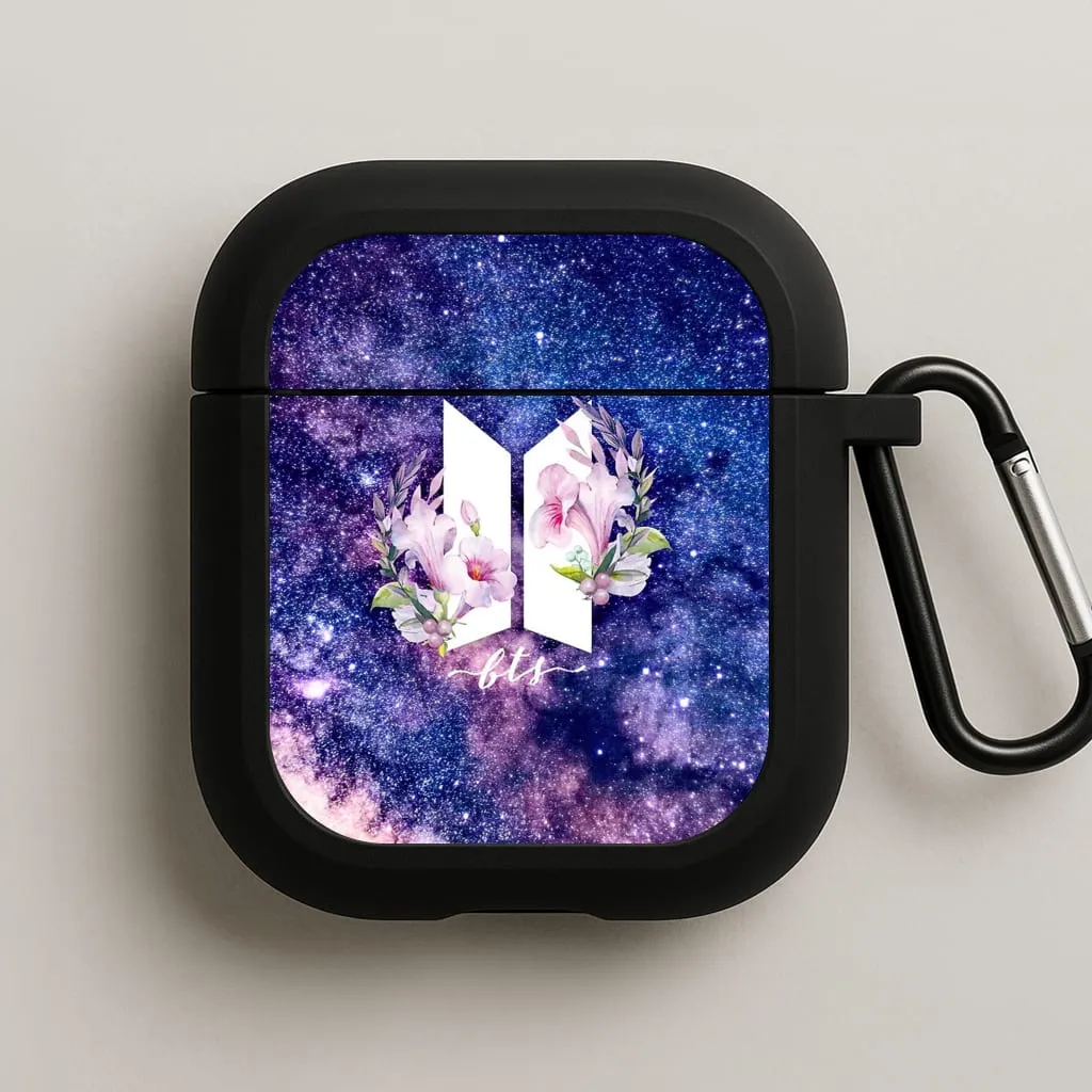 Galaxy Floral K-Pop Band Logo AirPods Case Modern Rubber Organizer
