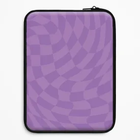 Flexible Surface Texture Purple Trippy Checkerboard Pattern Laptop Sleeve