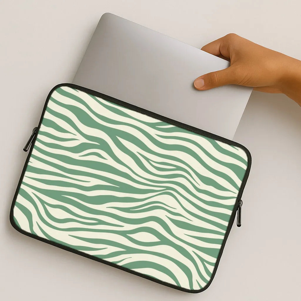 Green Zebra - Animal Patterns Laptop Sleeve Gloss Layer Finish
