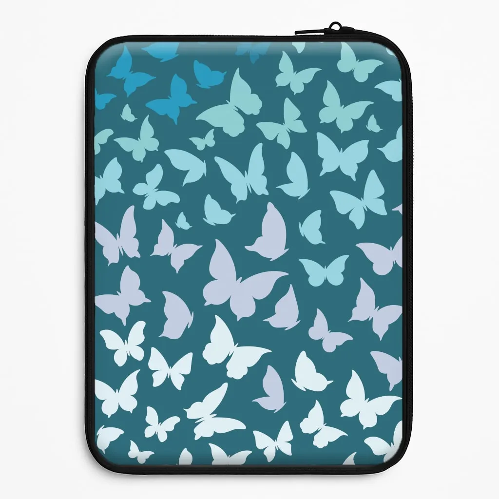 Outdoor Use Hybrid Pattern Texture Blue Gradient Butterfly - Butterfly Patterns Laptop Sleeve