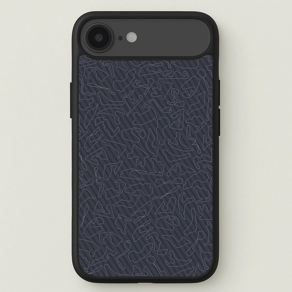 Track Outlines Gray Phone Case Soft touch finish
