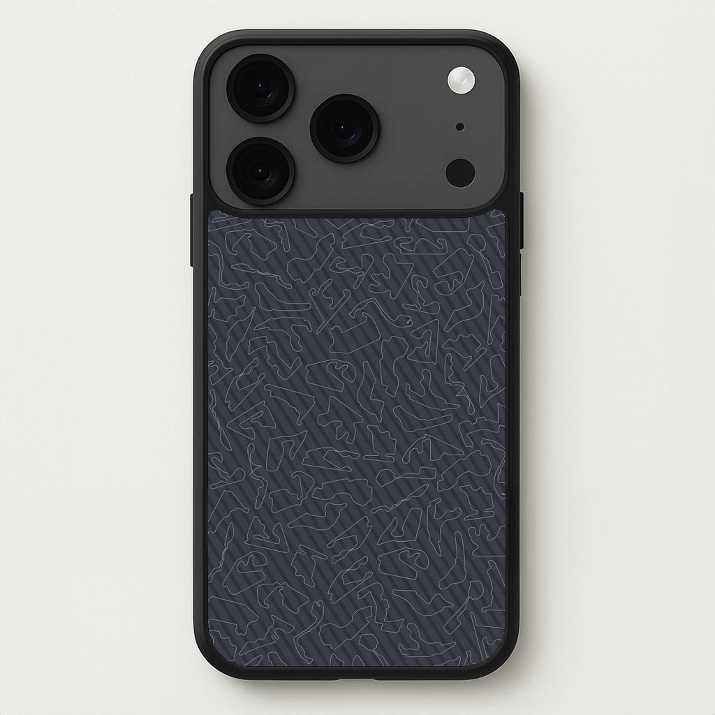 Durable Texture Finish Track Outlines Gray Phone Case