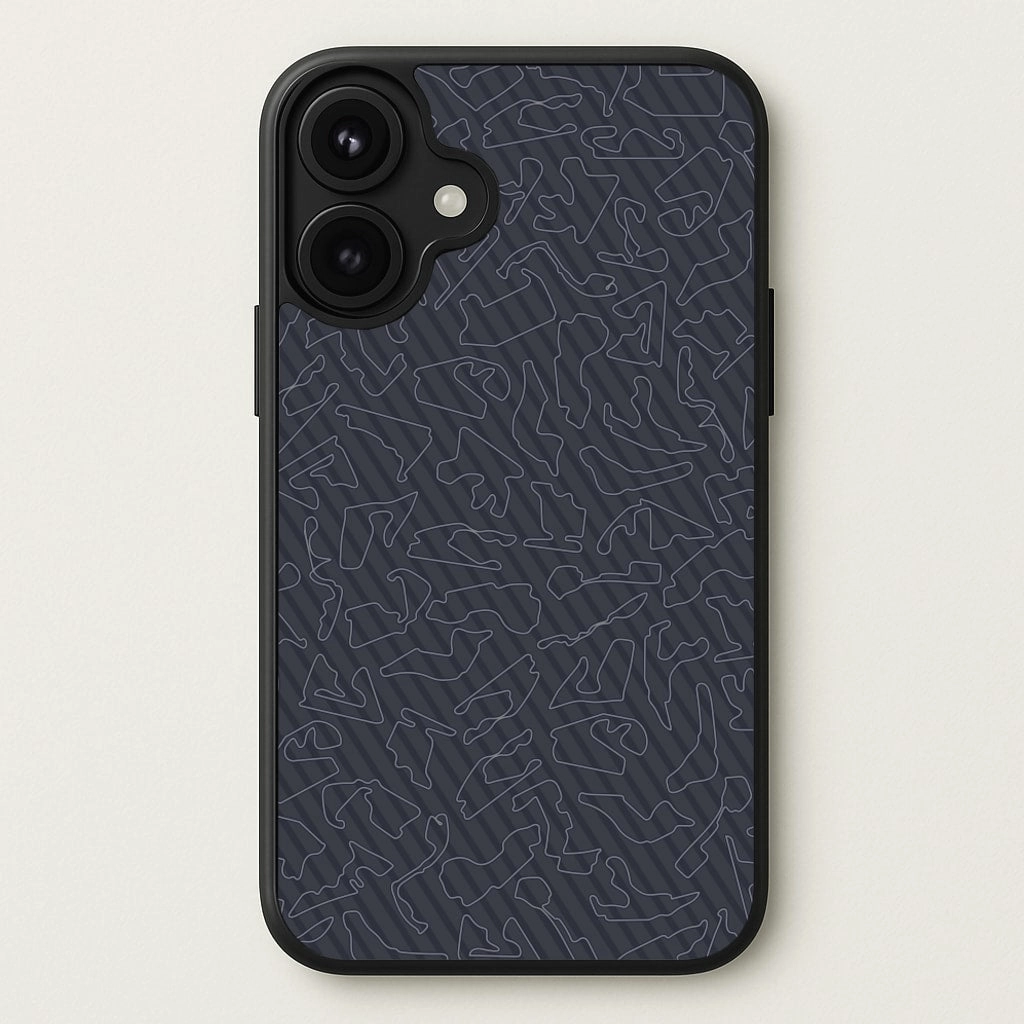 Gloss Surface Track Outlines Gray Phone Case