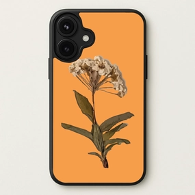 Bright Orange Pressed Flower Phone Case Protective Fit Modern Edge Layer