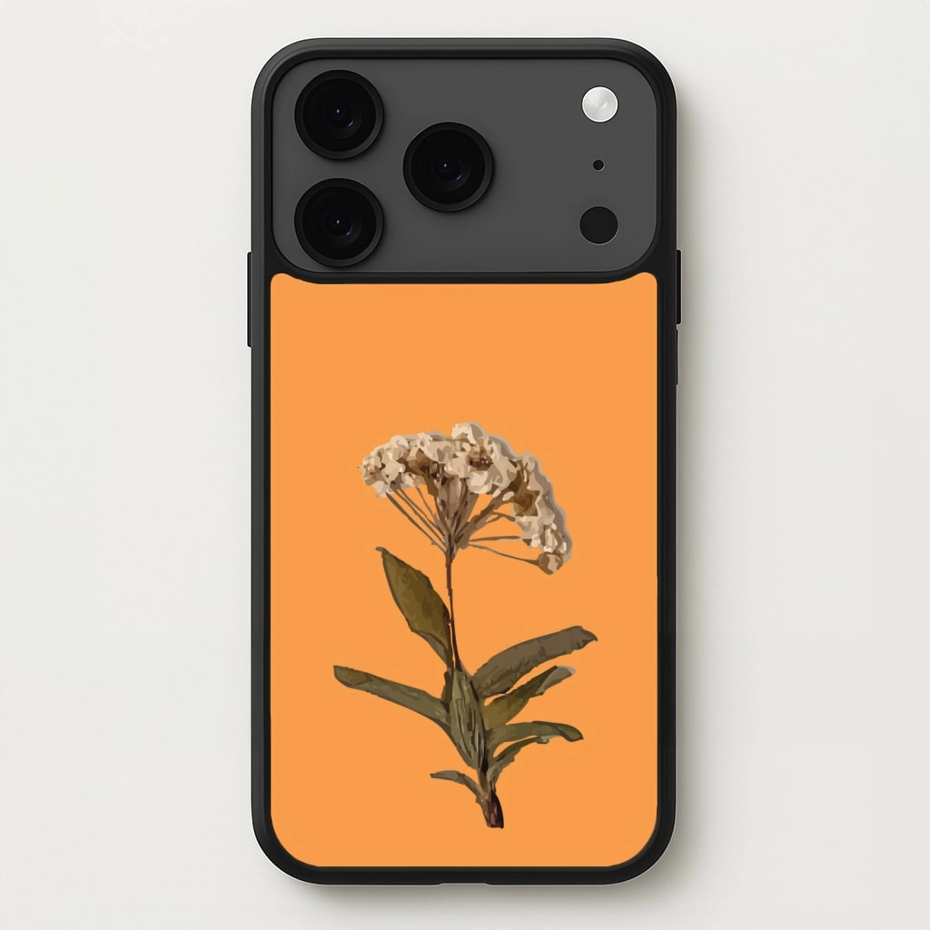 Portable Shield Luxury Shine Bright Orange Pressed Flower Phone Case