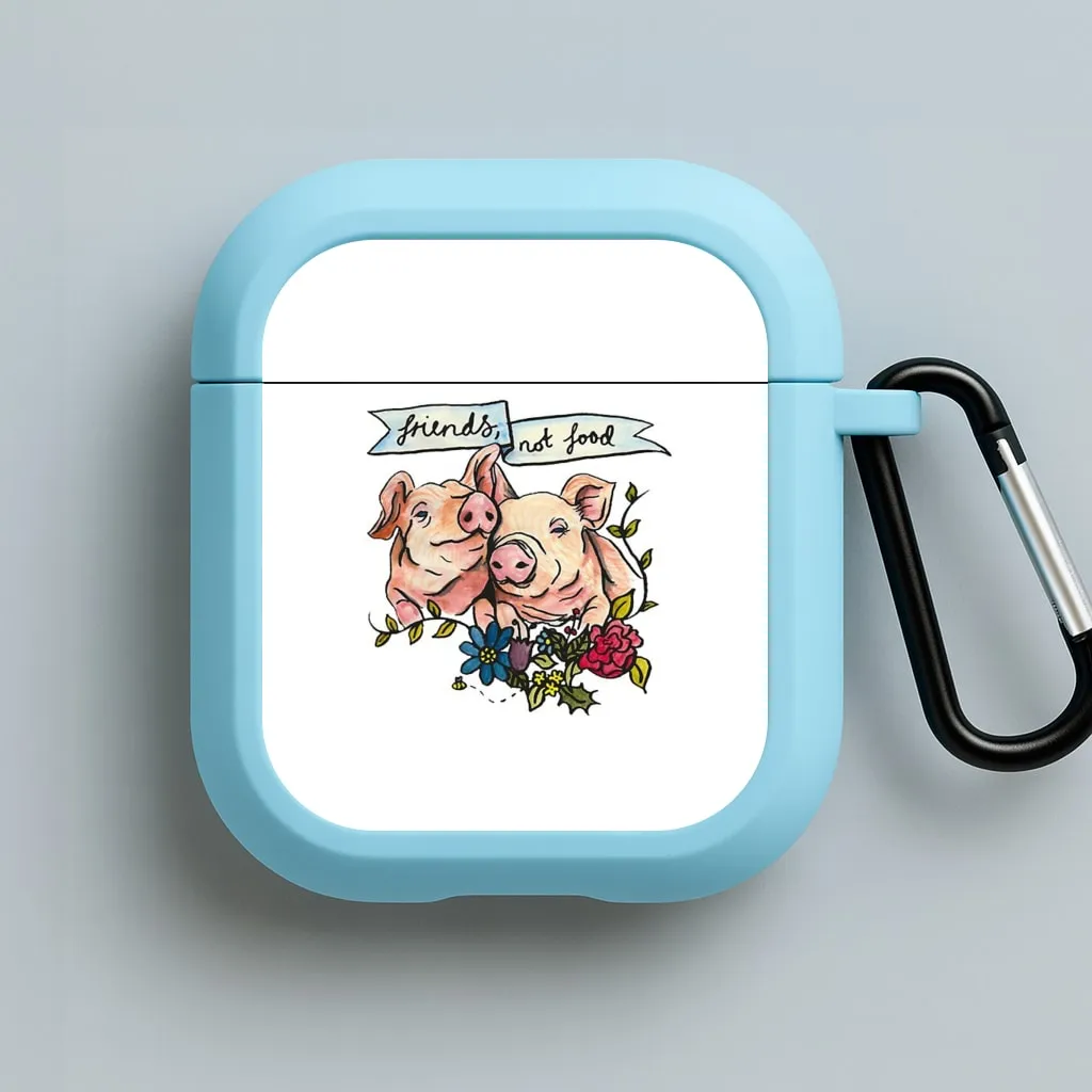 Minimalist Audio Case Portable Handy Pouch Friends Not Food - Vegan AirPods Case