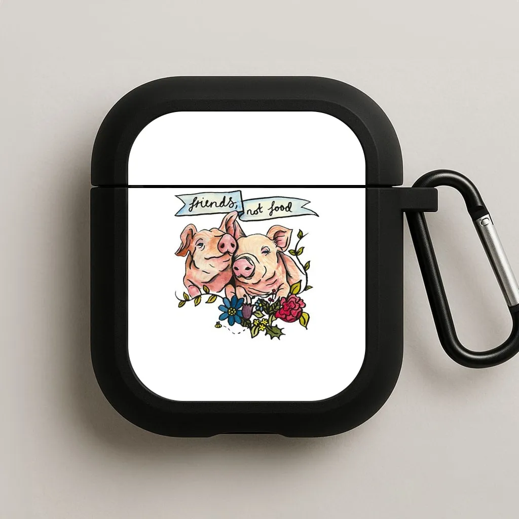 Friends Not Food - Vegan AirPods Case Modern Daily Bag drop resistant airpods protector