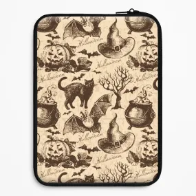 Protective Pattern Texture Protective Layer Vintage Halloween Pattern Laptop Sleeve