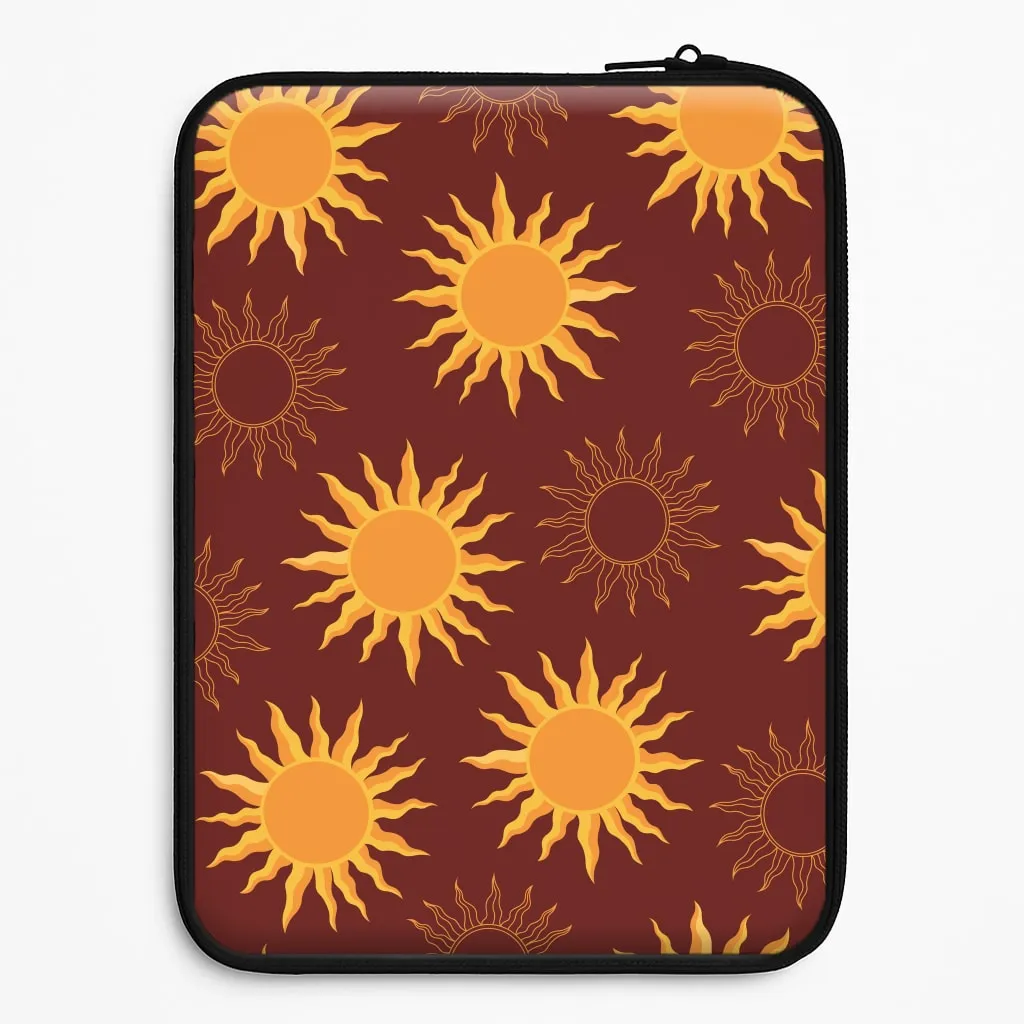 Enhanced Comfort Minimal Shield Texture Vintage Sun Pattern Laptop Sleeve