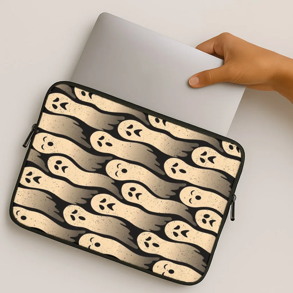 Scratchproof Surface Vivid Pattern Vintage Wriggly Ghost Pattern Laptop Sleeve