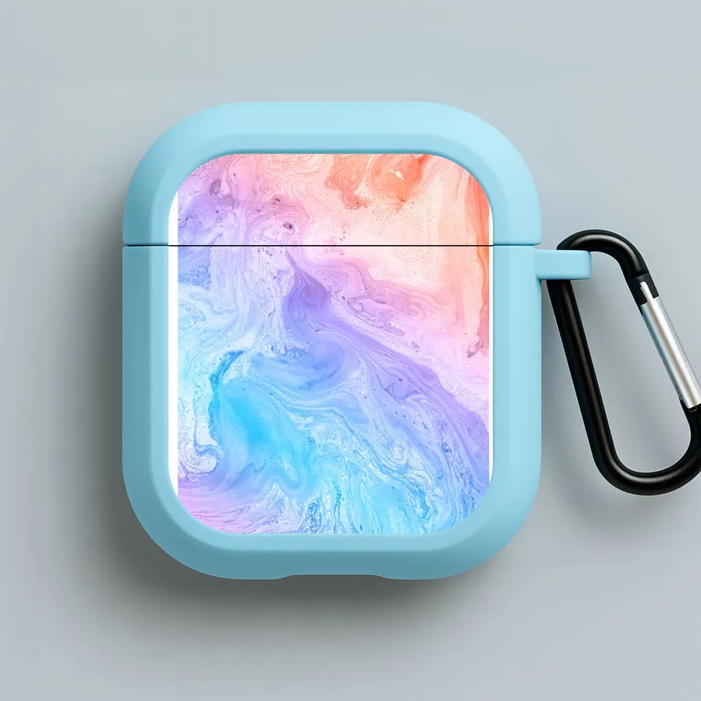 Blue and Peach Marble AirPods Case designer edition airpods shell