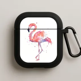 Watercolour Flamingo Painting AirPods Case color pop airpods cover eco vegan leather airpods cover