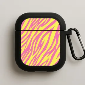 Universal Travel Case Minimalist Compact Holder Neon Zebra Print AirPods Case