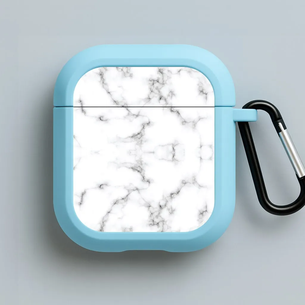 Compact Audio Storage White Marbled  AirPods Case