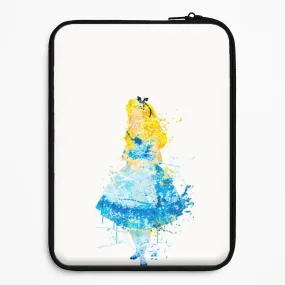 Smooth Surface Portable Case Watercolour Alice in Wonderland Fairytale Laptop Sleeve