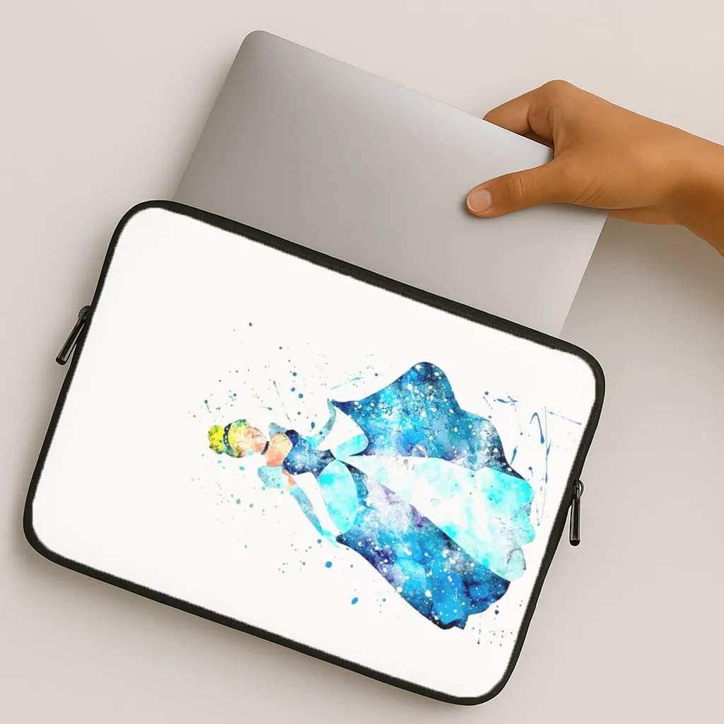 Watercolour Cinderella Fairytale Laptop Sleeve Creative Texture
