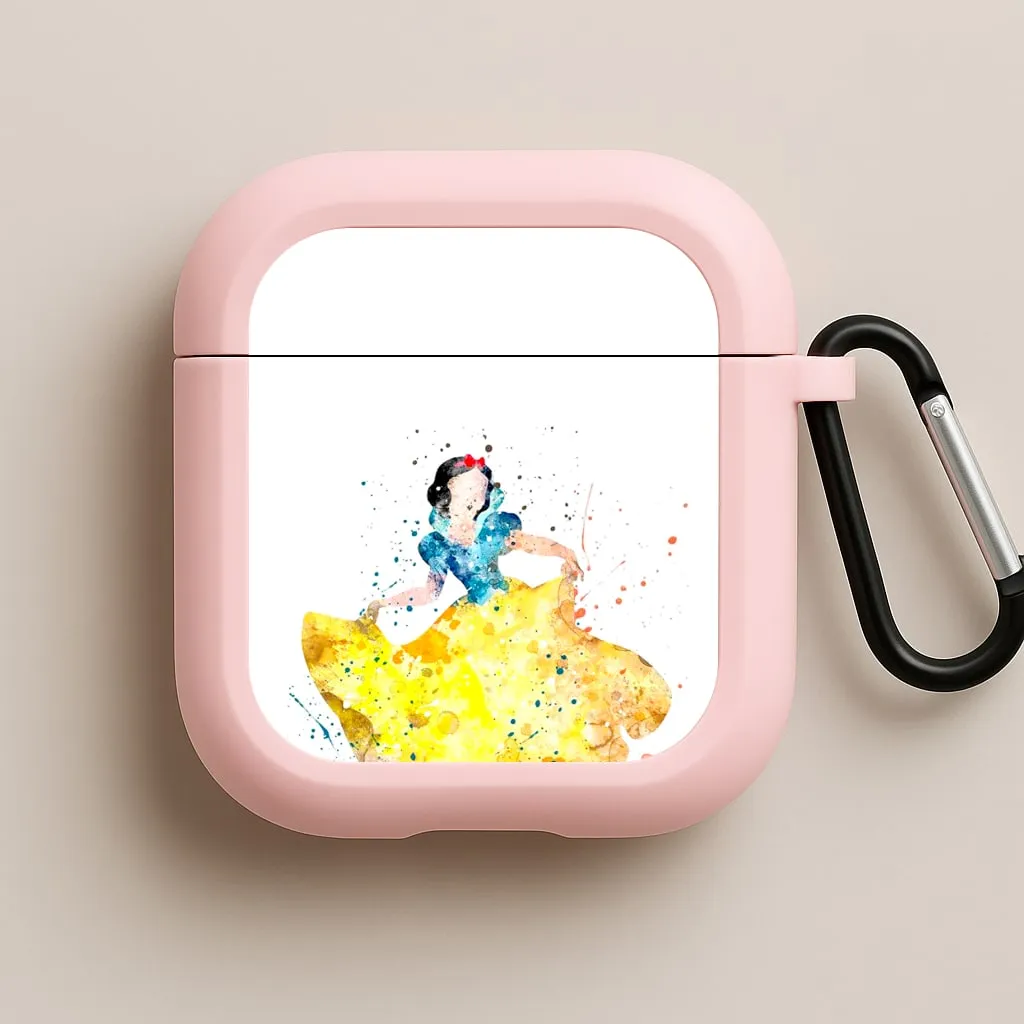 Watercolour Snow White Fairytale AirPods Case sleek minimalist silicone protector