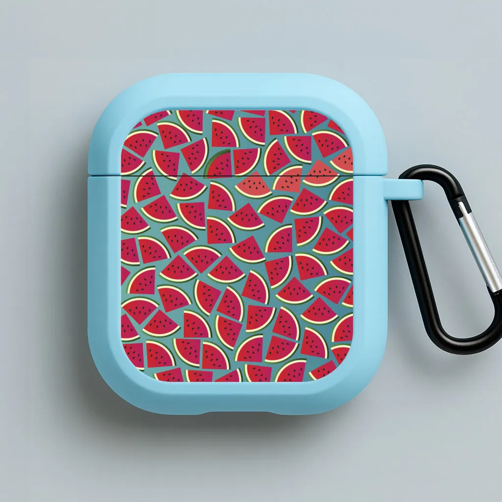 Modern Portable Shell Watermelons - Fruit Patterns AirPods Case