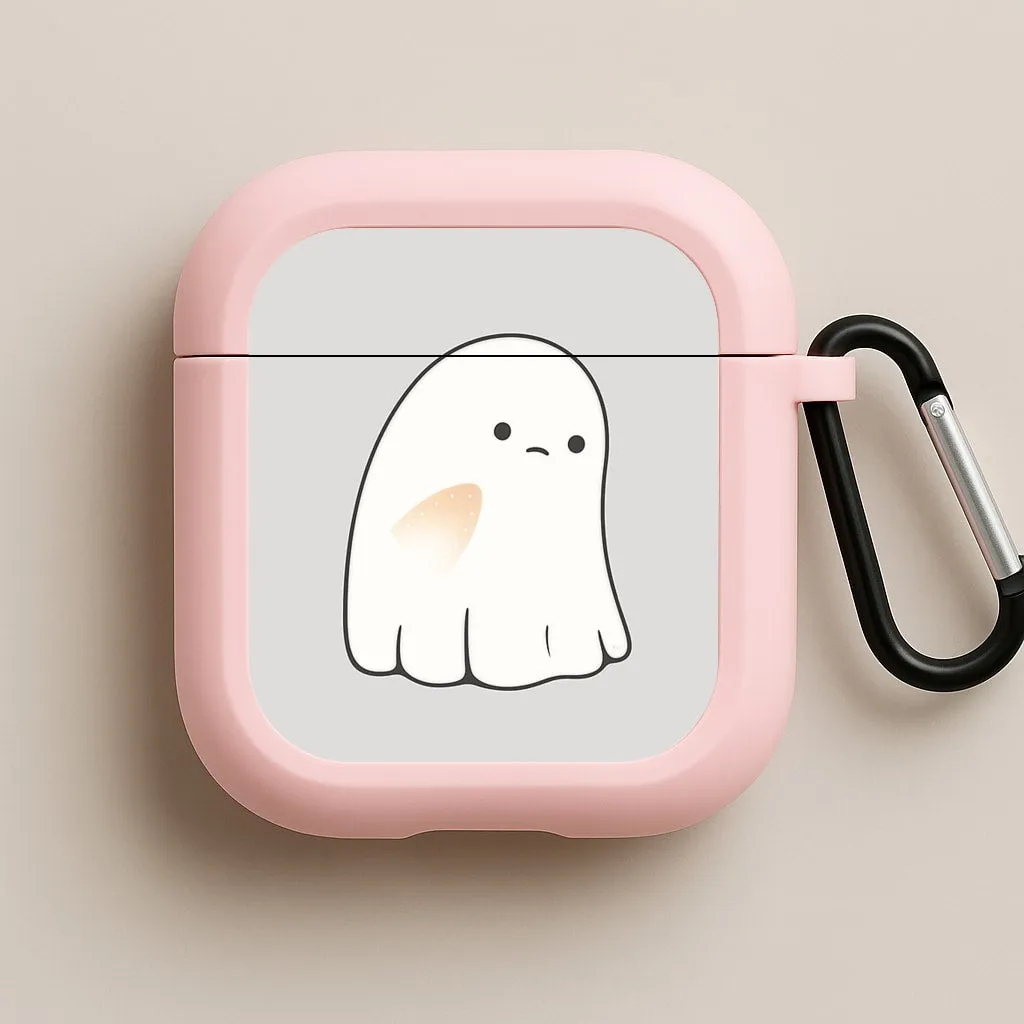 premium quality airpods case for fitness enthusiasts Sad Ghost Halloween AirPods Case