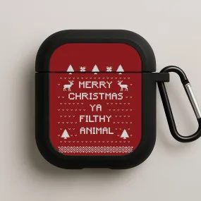 Merry Christmas Ya Filthy Animal AirPods Case durable magnetic clip airpods case vivid color airpods cover