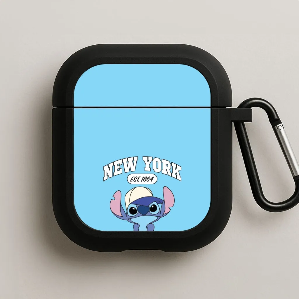 Soft Rubber Protector New York Blue Alien AirPods Case