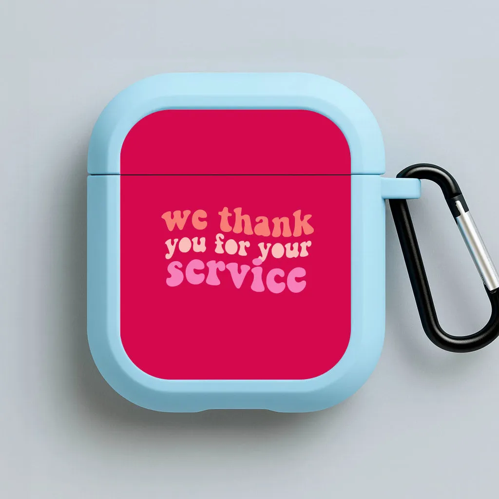 portable earbuds case We Thank You For Your Service - Heart TV AirPods Case