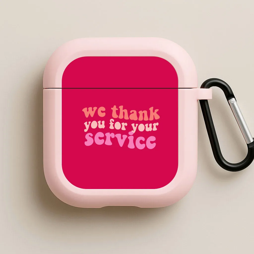 Stylish Smooth Shell Sleek Modern Case We Thank You For Your Service - Heart TV AirPods Case
