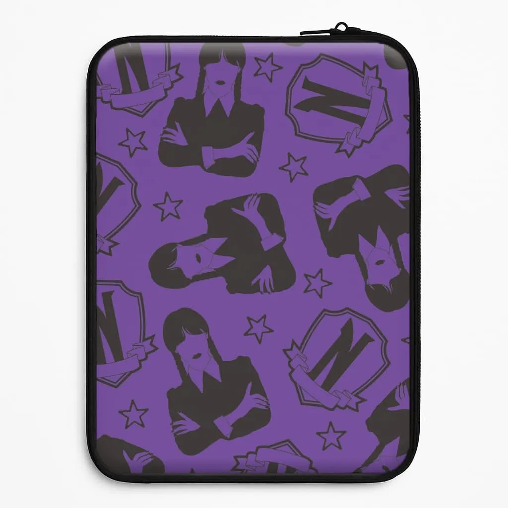 Protective Corners Soft Edge Texture Wednesday Pattern Laptop Sleeve