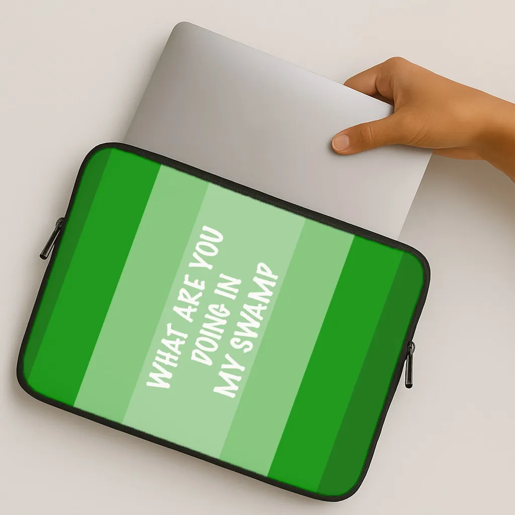 Smooth Layer Texture What Are You Doing In My Swamp - Green Ogre Laptop Sleeve