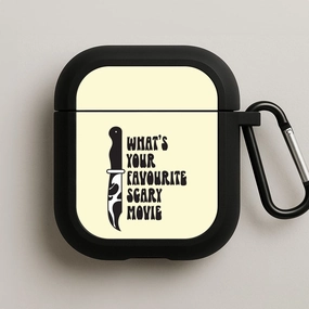 What's Your Favourite Scary Movie Trippy AirPods Case Portable Protective Shell Durable Tech Pouch