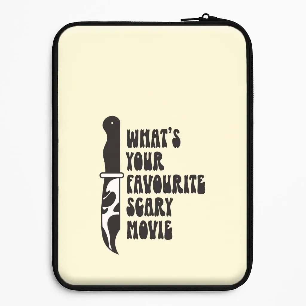 Glossy Pattern Printed Artwork What's Your Favourite Scary Movie Trippy Laptop Sleeve