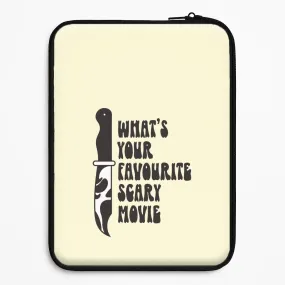 Glossy Pattern Printed Artwork What's Your Favourite Scary Movie Trippy Laptop Sleeve