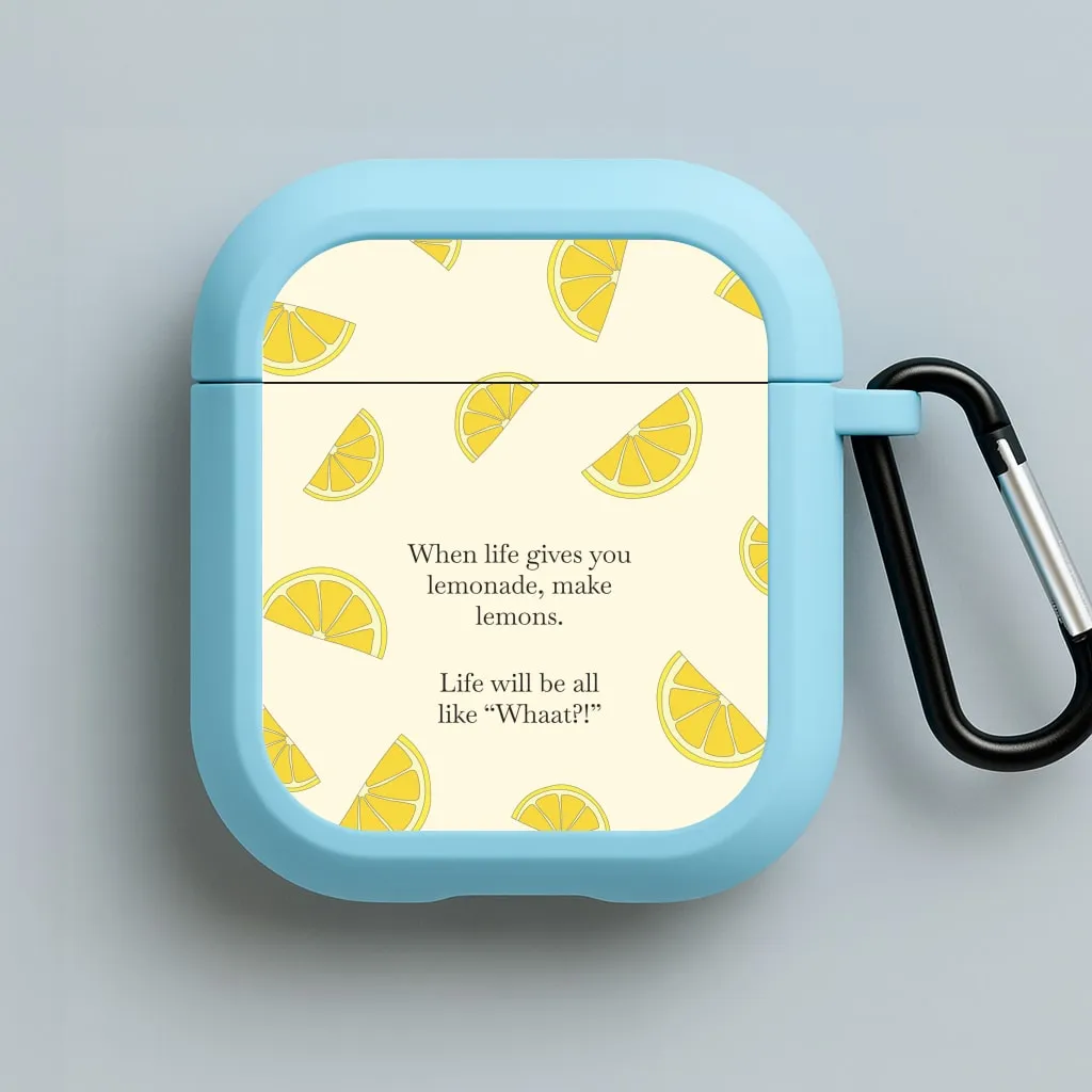 everyday airpods carry Premium Silicone Texture When Life Gives You Lemonade, Make Lemons AirPods Case