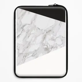 White, Black and Marble Pattern Laptop Sleeve Edge Reinforced Hybrid Touch