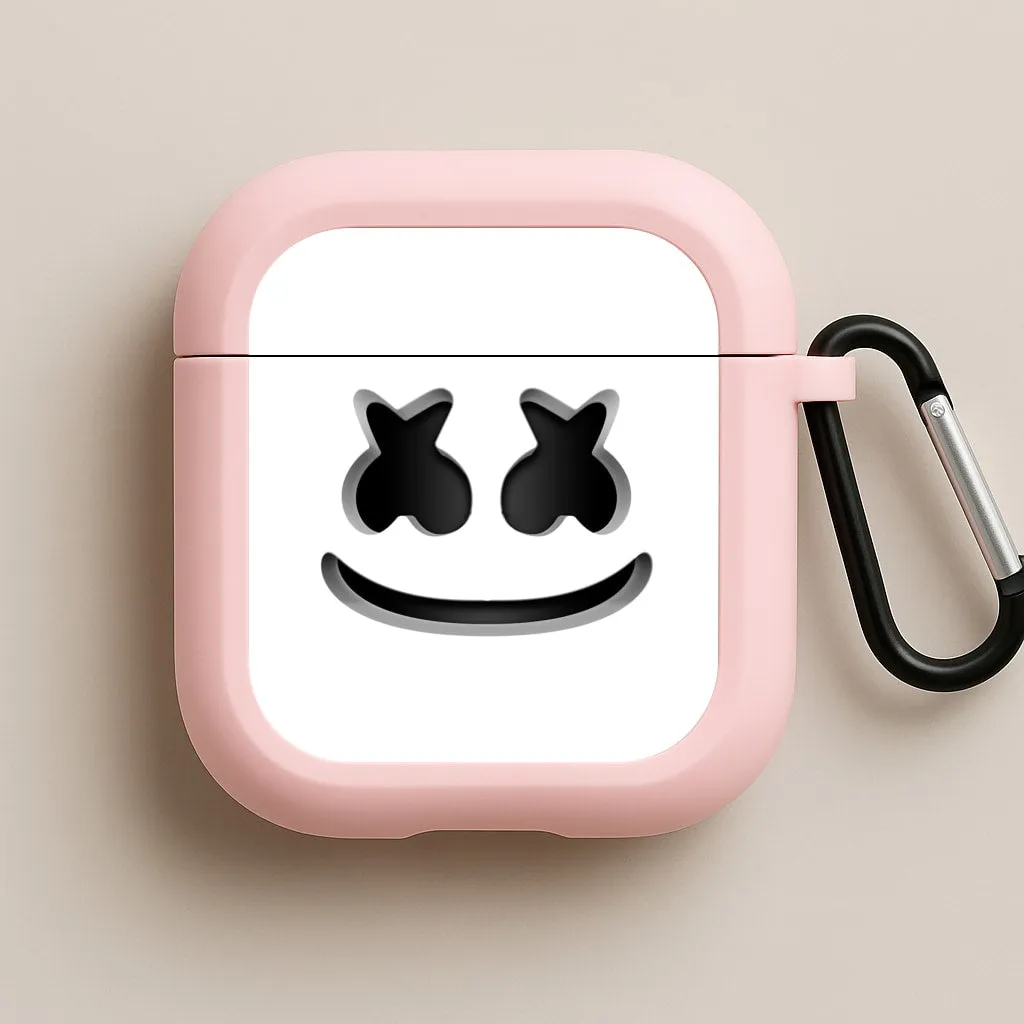 White Helmet DJ Helmet AirPods Case travel friendly airpods protector