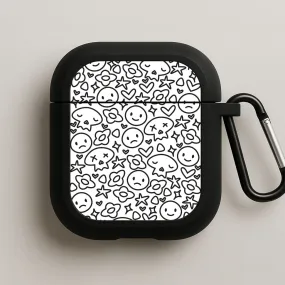 White Skulls - Skate Aesthetic  AirPods Case Travel Friendly Design vivid glossy earbuds shell