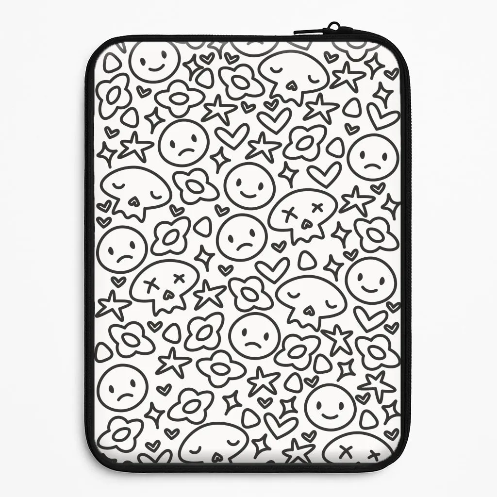 Stylish Finish Texture Shockproof Edge White Skulls - Skate Aesthetic  Laptop Sleeve