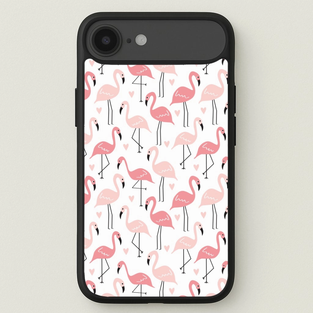 Elegant Surface White & Pink Flamingo Pattern Phone Case