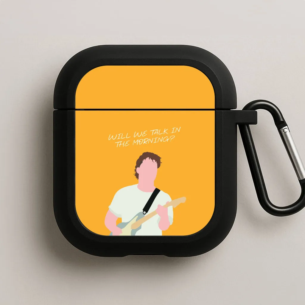 Soft Compact Bag Modern Travel Case Will We Talk In The Morning Yellow AirPods Case