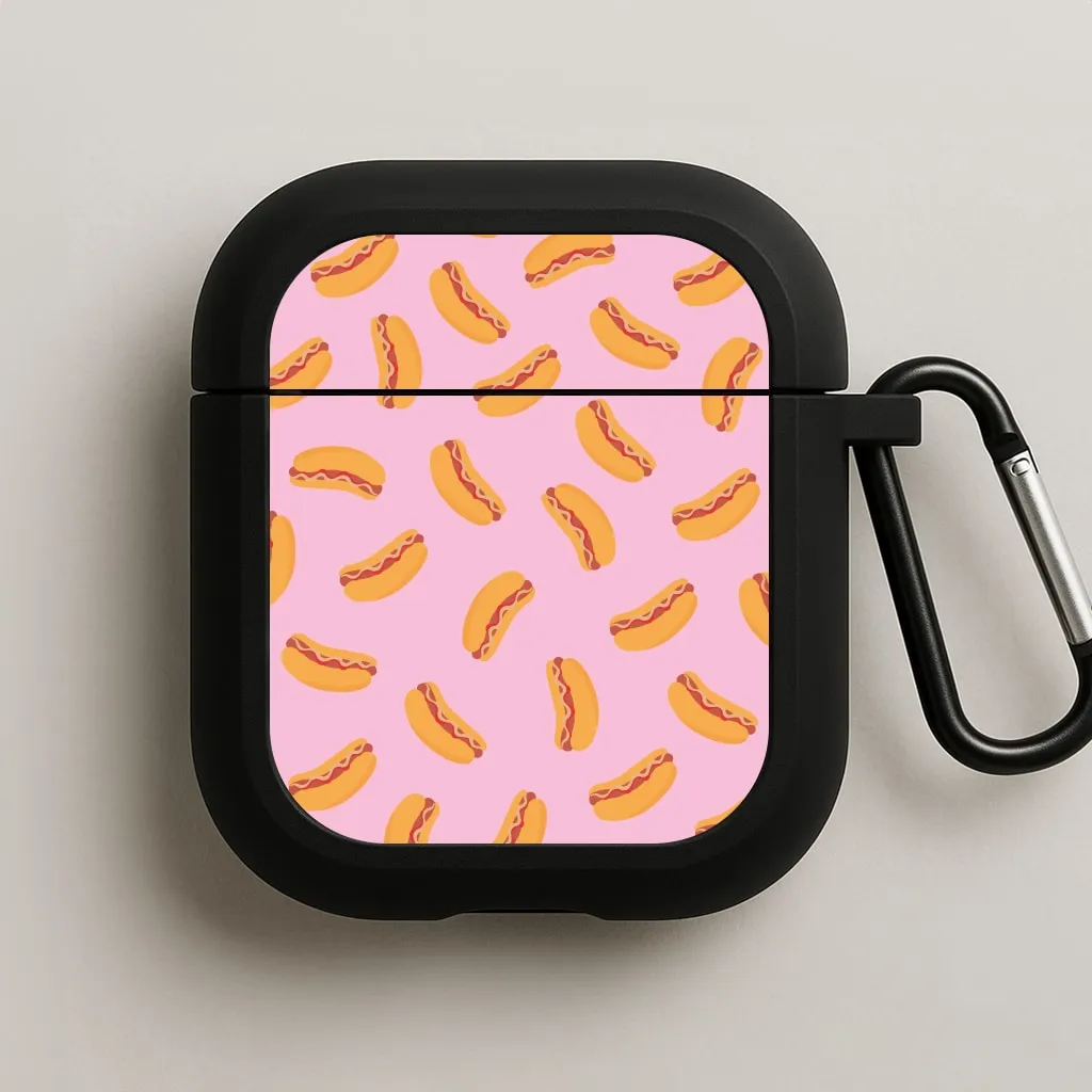 Hot Dogs - Fast Food Patterns AirPods Case Lightweight Travel Bag Durable Daily Case