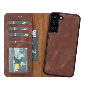 Ultra light Carter Detachable Leather Wallet Case Galaxy S23, Saddle Brown