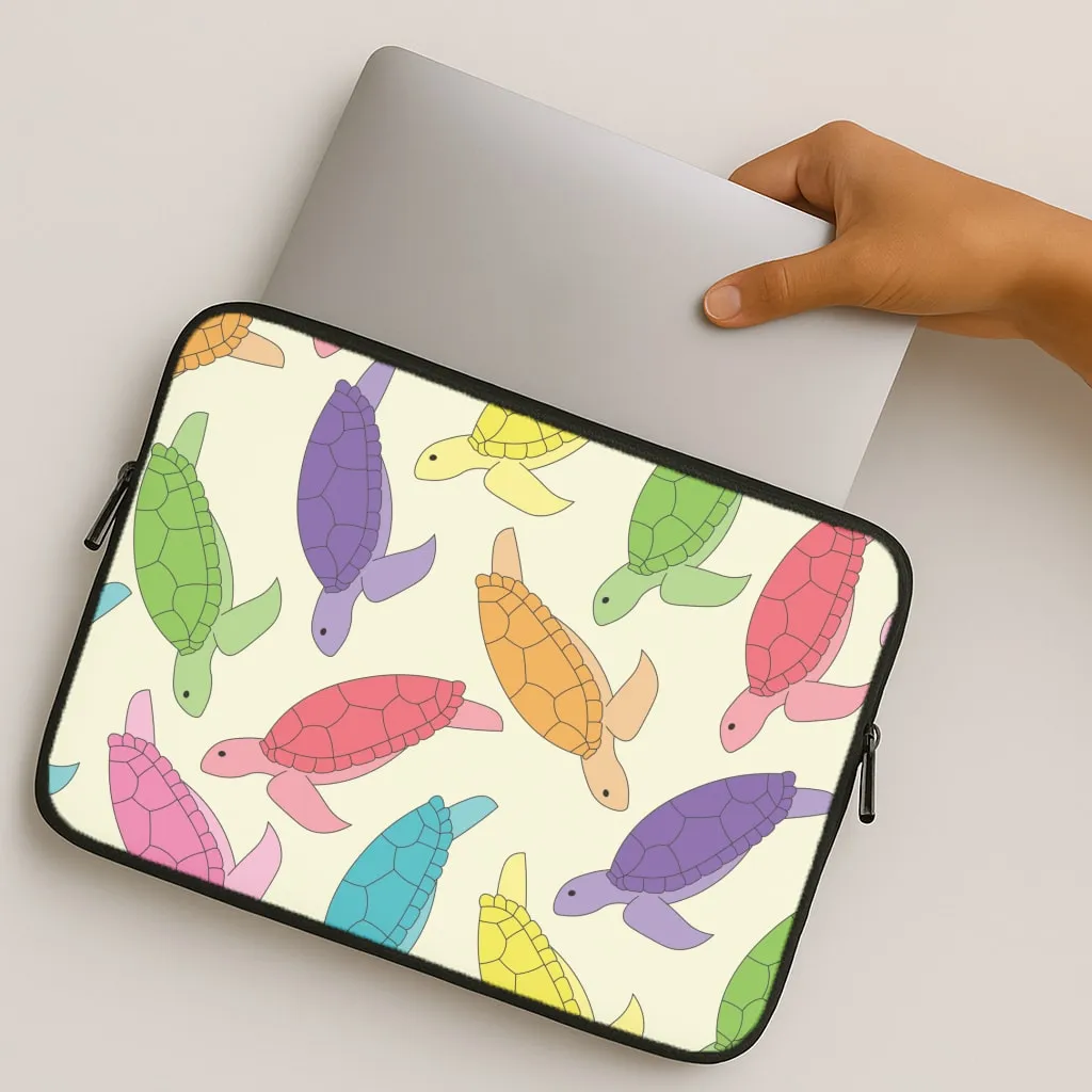 Multi Coloured Turtle Pattern - Sealife Laptop Sleeve Daily Grip Slim Design