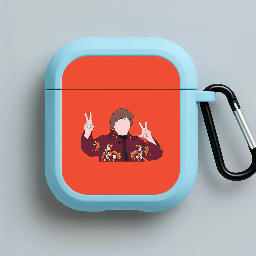 compact neon silicone travel shell Peace Out AirPods Case