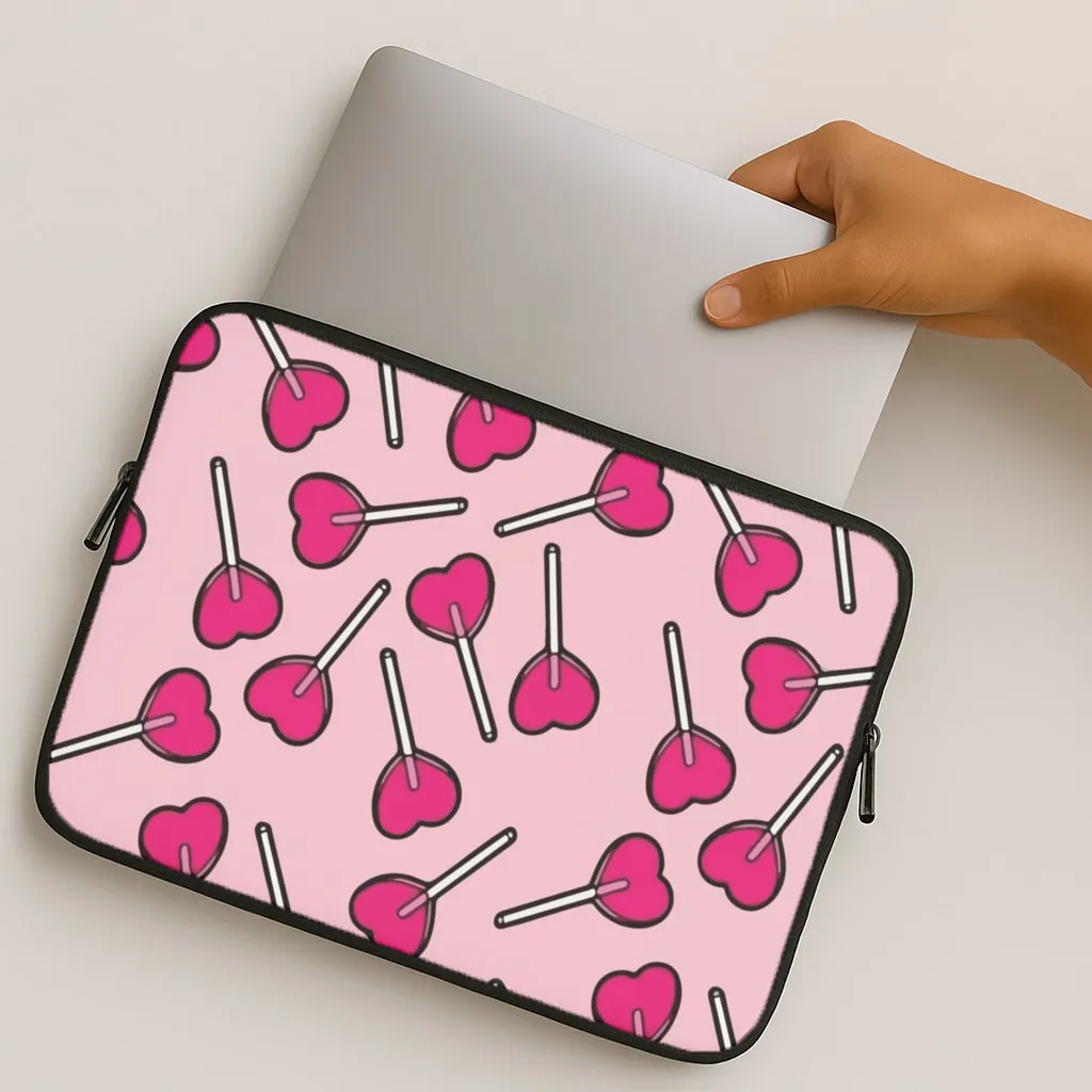 Protective barrier Cherry Heart Lollipops Laptop Sleeve