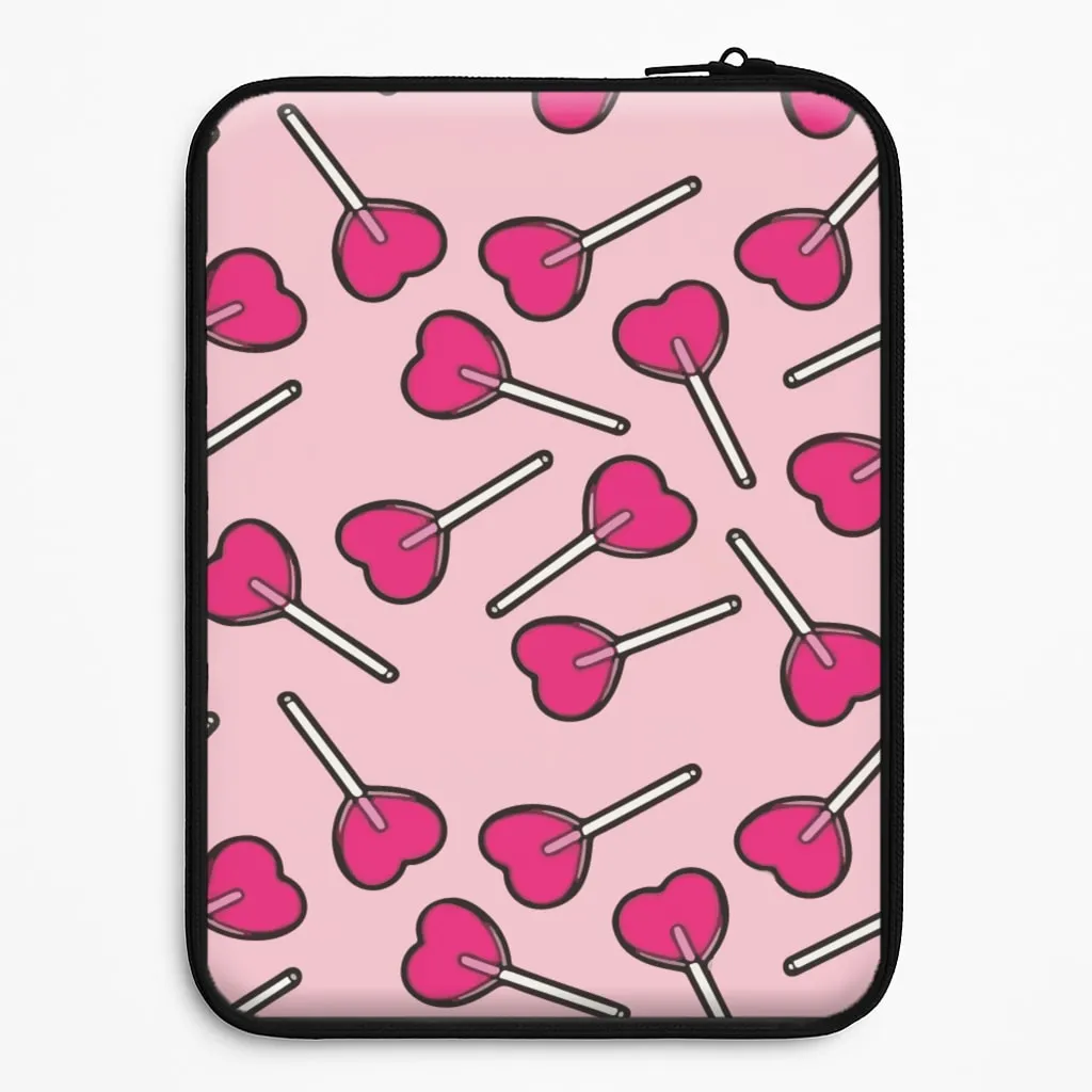 Minimal Comfort Cherry Heart Lollipops Laptop Sleeve