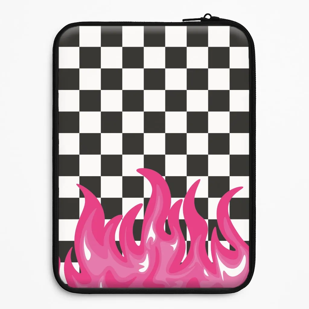 Pink Flame - Skate Aesthetic  Laptop Sleeve Patterned Design