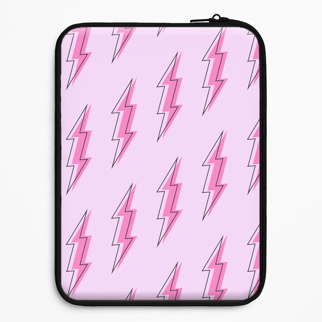 Pink Lightning - Eighties Laptop Sleeve Soft Surface Design Subtle design