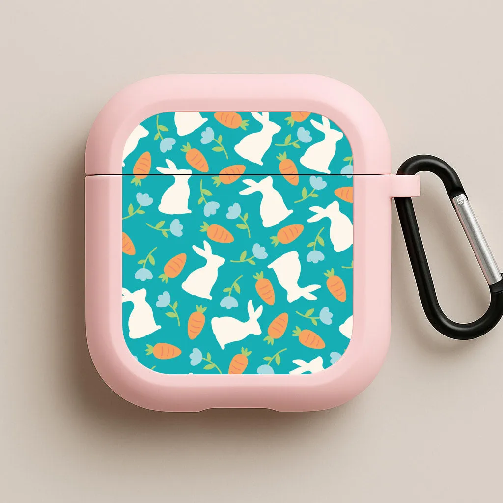 Bunnies And Carrots - Easter Patterns AirPods Case Soft Daily Holder