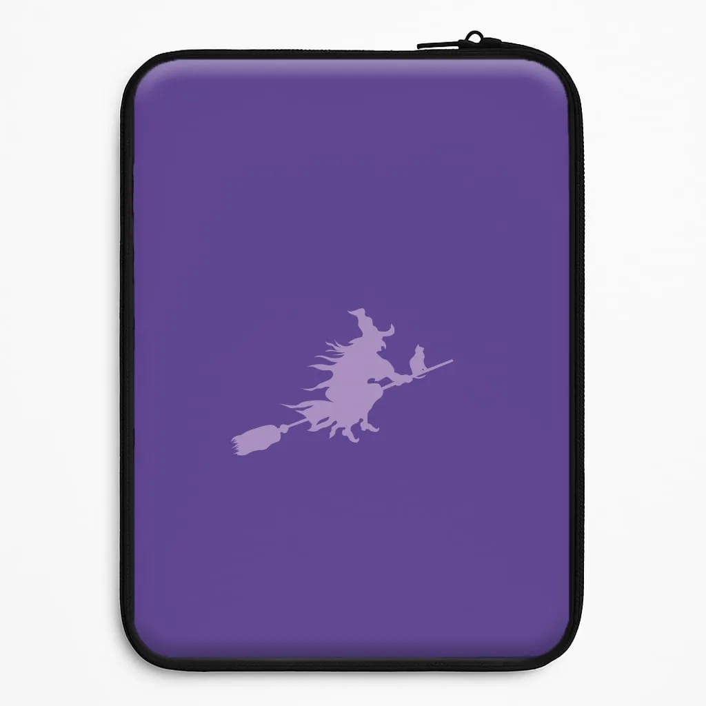 Witch And Cat - Halloween Laptop Sleeve Smooth Texture Pattern