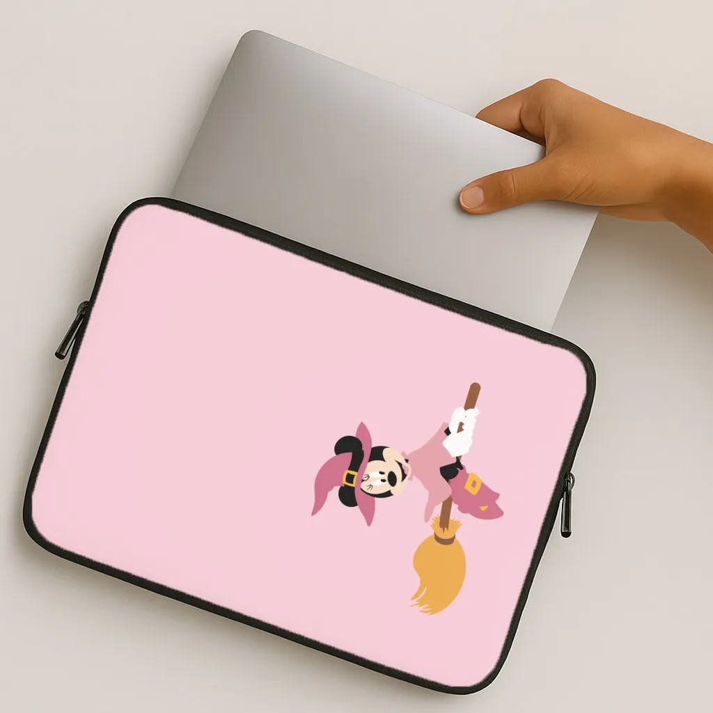 Witch Female Mouse Halloween Laptop Sleeve Soft Protection Edge Long Lasting